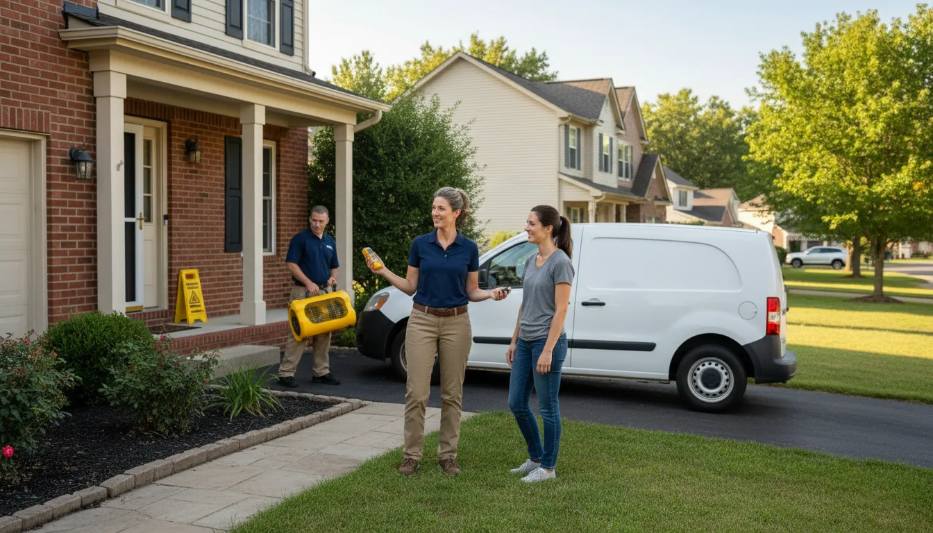 Residential water damage restoration in Corn, OK